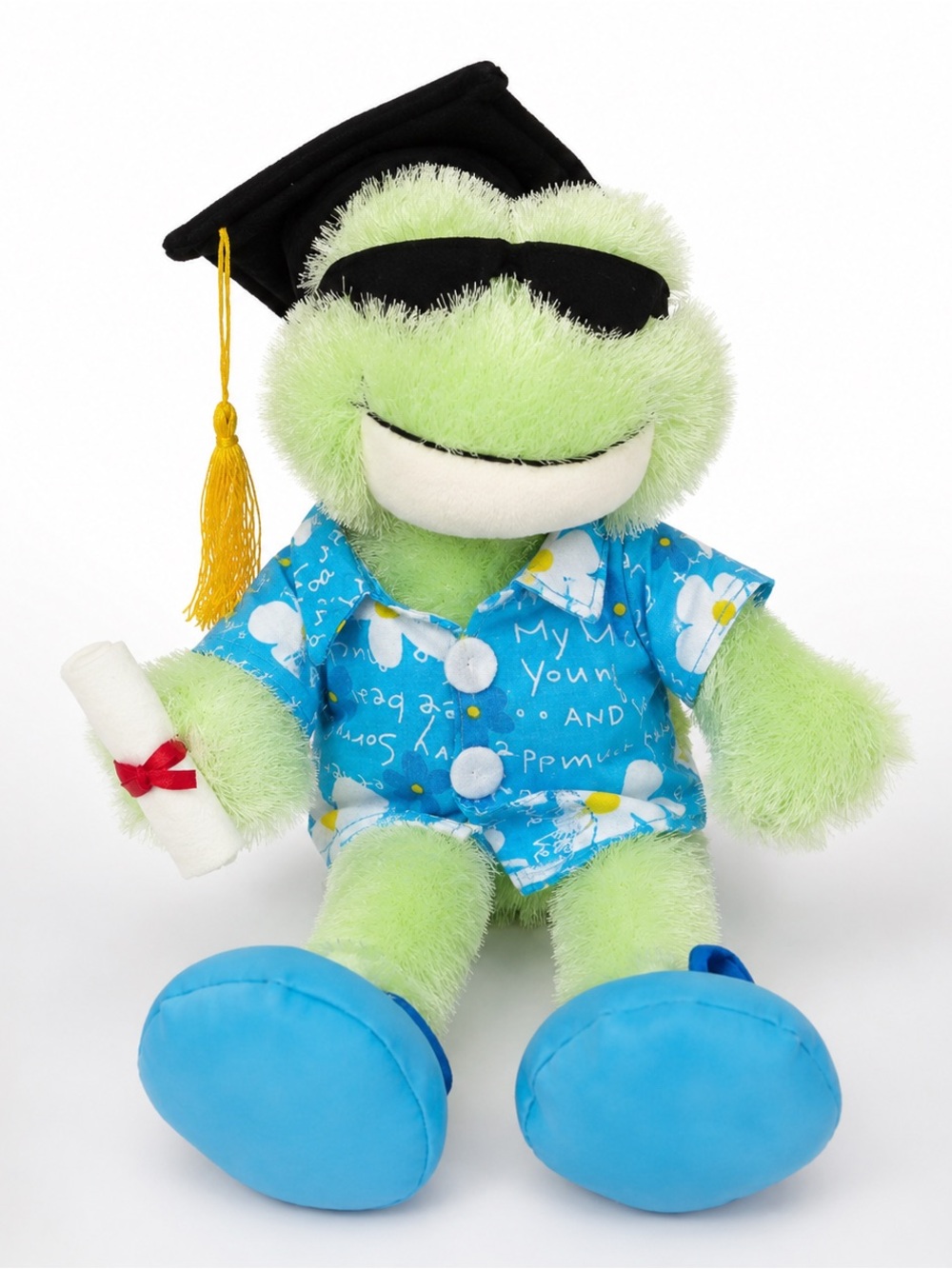 Ganz Graduation Frog Plush Beach Shirt Sunglasses Diploma Stuffed Animal